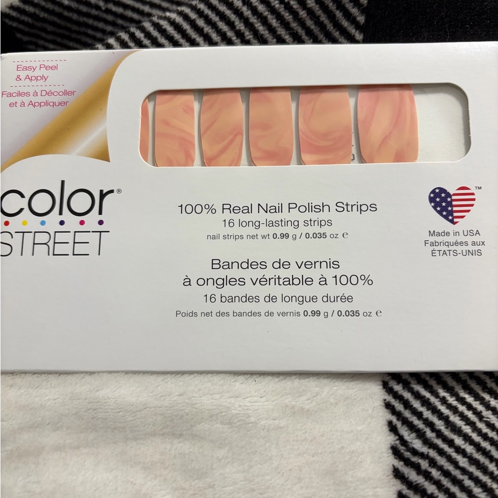 Color Street Peach Nail Polish Strips PEBBLE REBEL